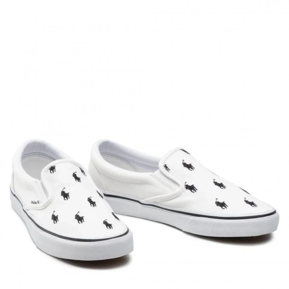 Polo Ralph Lauren Thompson White/Black Embroidered Recycled Canvas Pony Men NEW - Picture 6 of 8